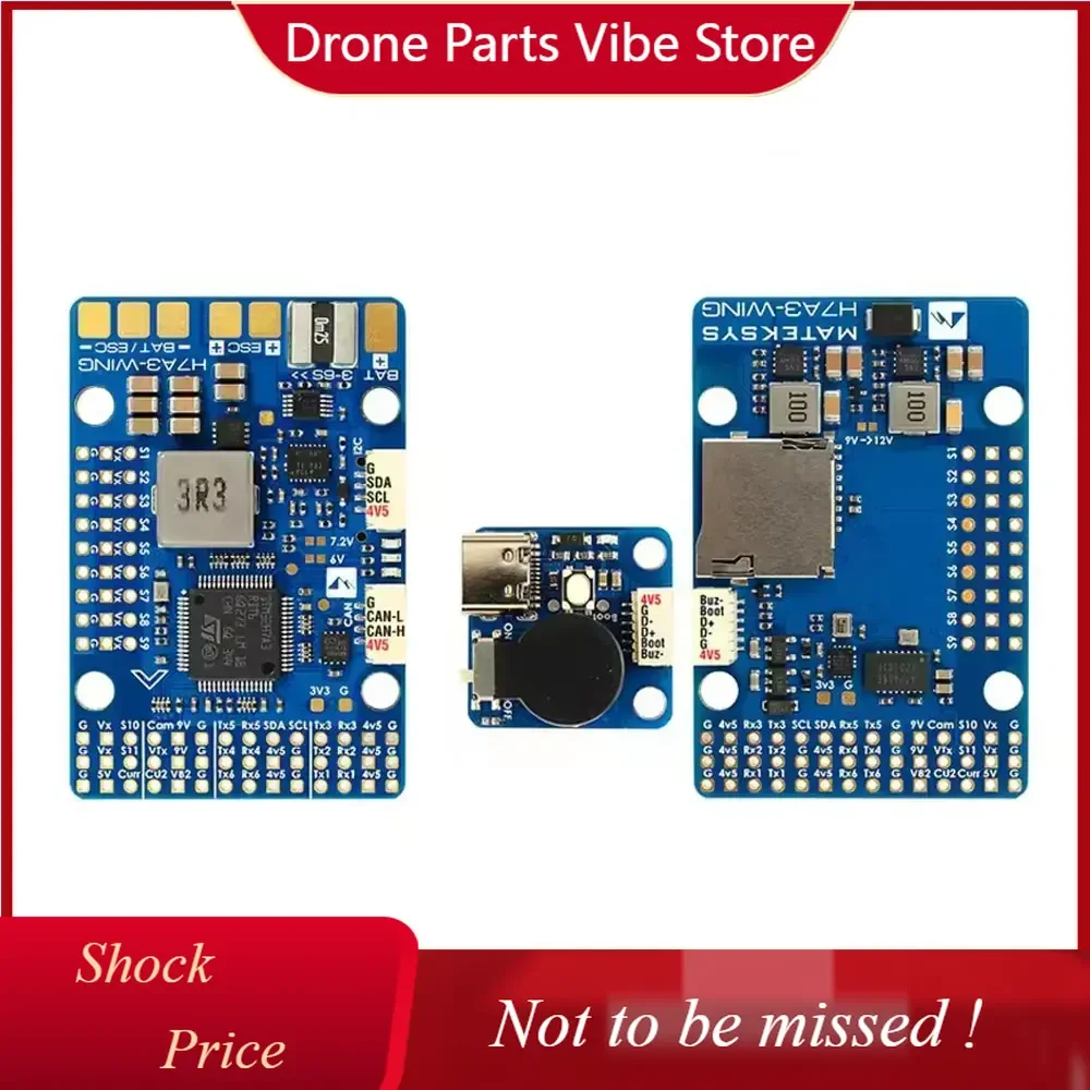 

DP MATEK H7A3-WING Flight Controller MicroSD socket for Datalogging 3-8S Built-in OSD For RC Multirotor Airplane Fixed-Wing Dron