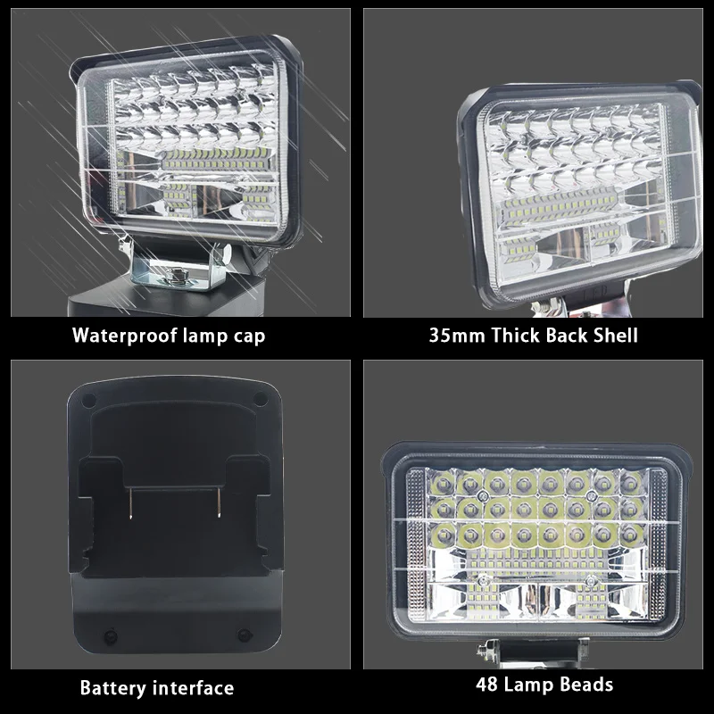 Imagem -05 - Polegada Car Led Trabalho Luzes Lanternas Elétrica Tocha Spotlight para Hitachi 18v Bsl1830 Li-ion Bateria Alta Baixa Ceam Controle 5