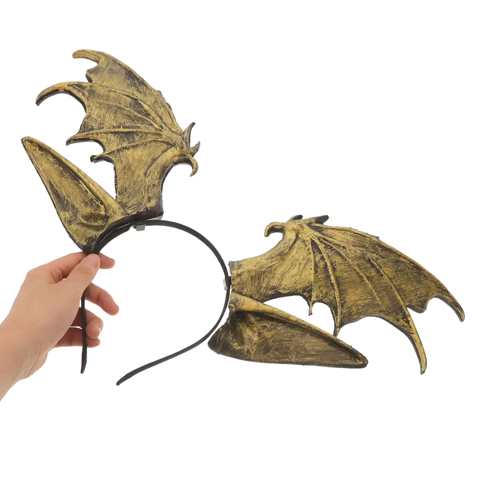 Antique Gold Headband Costume Wing Devil Bat Brass Cosplay Dragon Hair Clips for Women
