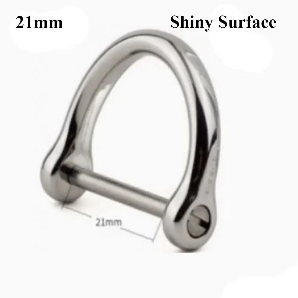 4 Styles 9mm/13mm/17mm/21mm Solid Carabiner Stainless Steel High Quality D Bow Staples Bracelet Buckle Ourdoor tool