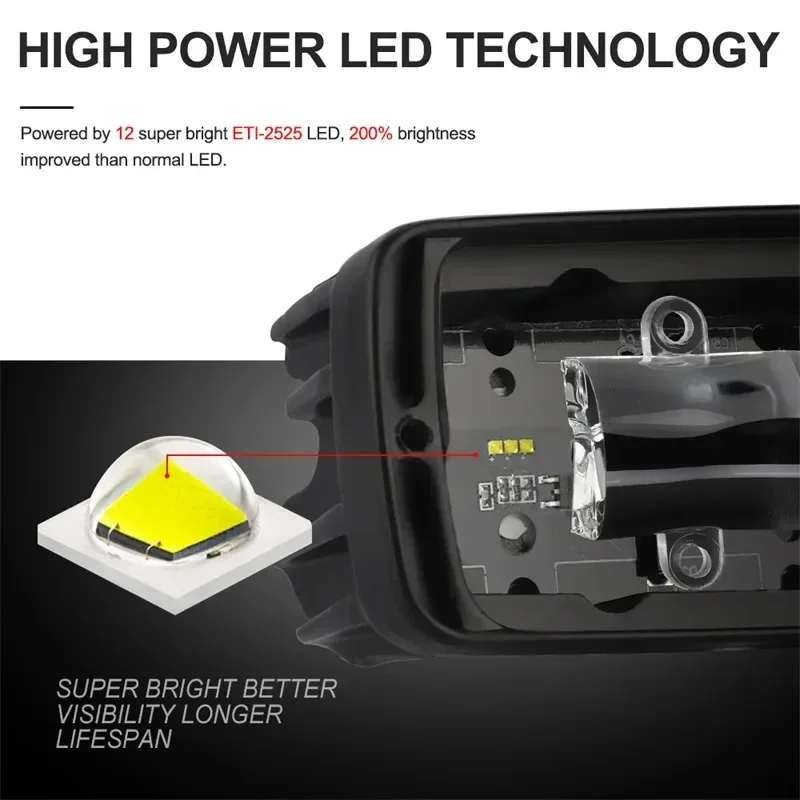 6D Projector Amber LED Light Bar 40W Cutoff Beam Offroad Motorcycle SUV Waterproof Fog Driving Lamp