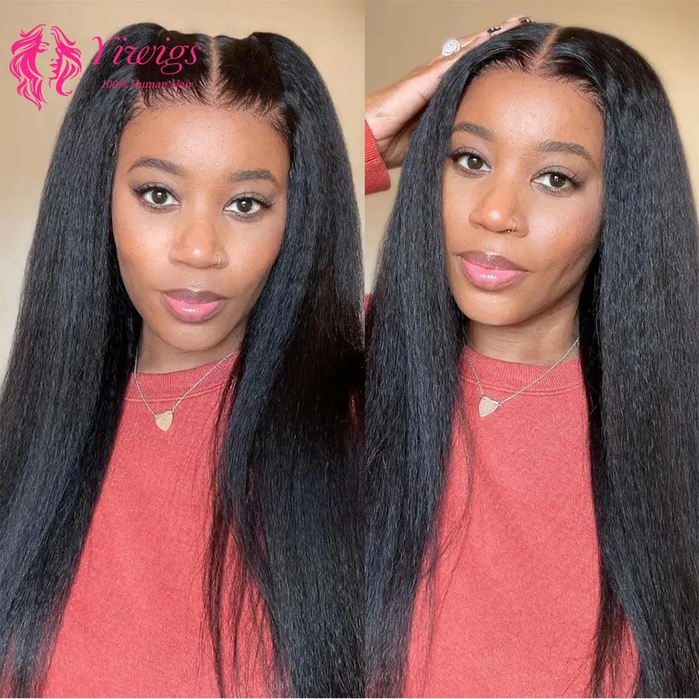 Leichte Yaki-Glatthaar-Bundles, 1/3/4 Stück, Kinky Straight Echthaar-Bundles, 10-30 Zoll, unbehandelte Echthaar-Extensions für Frauen – Detail 9