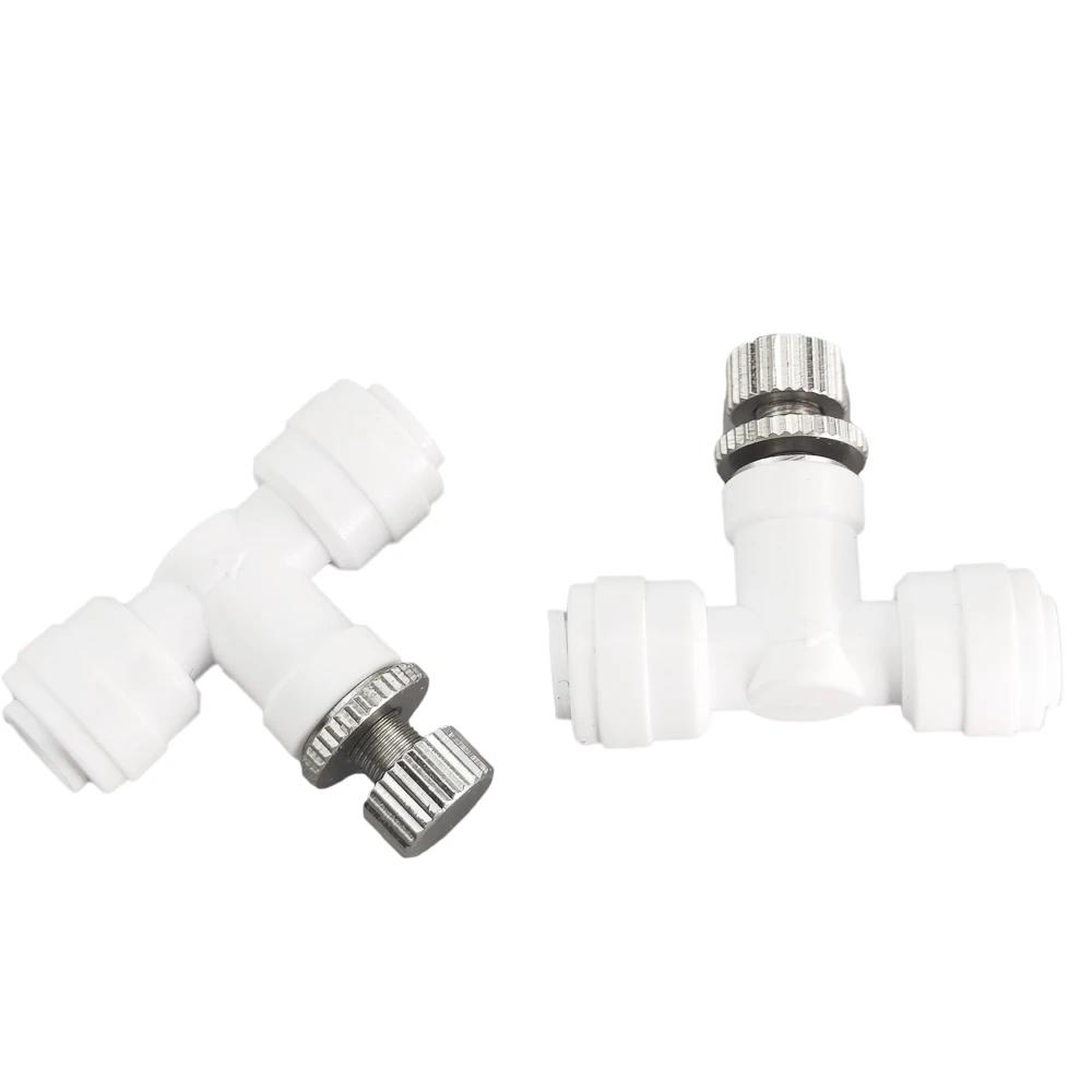 1/4  O.D  Fitting Flow Control Valve T Connector For Outdoor Mist Cooling System Garden Irrigation Sprayer RO Water System 10pcs