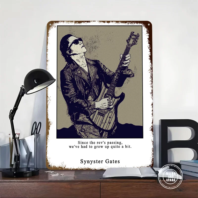 SYNYSTER GATES 3D Texture Metal Poster Customized Wall Art Tin Sign Gift for Mancave Decor Luxury Decoration Home Decor Items