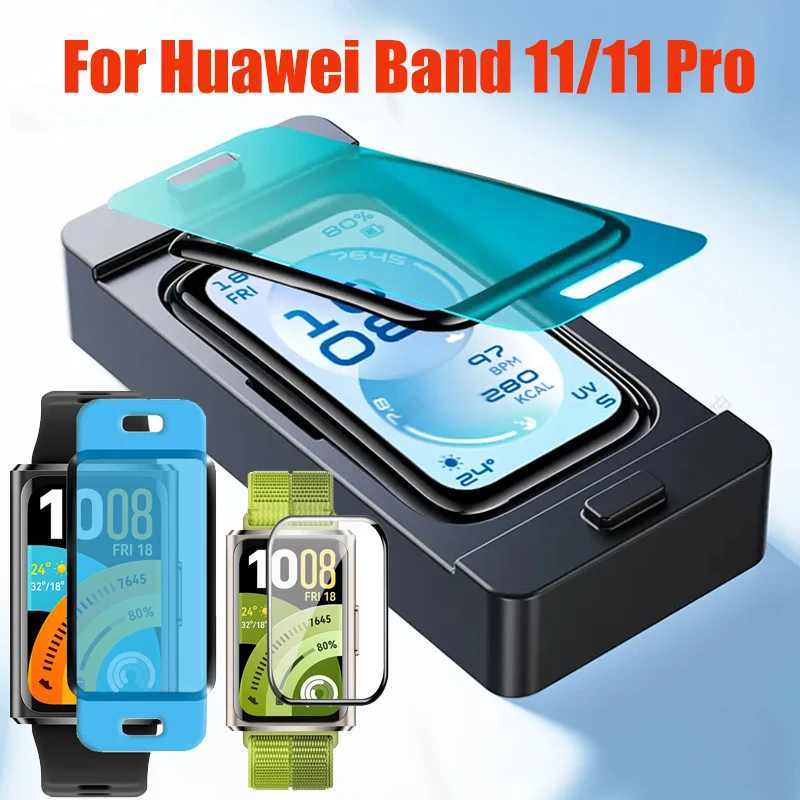 Flexible Displayschutzfolien für Huawei Band 11 HD, klare, kratzfeste Smartwatch-Folien mit einfachem Installationsset für Huawei Band 11Pro