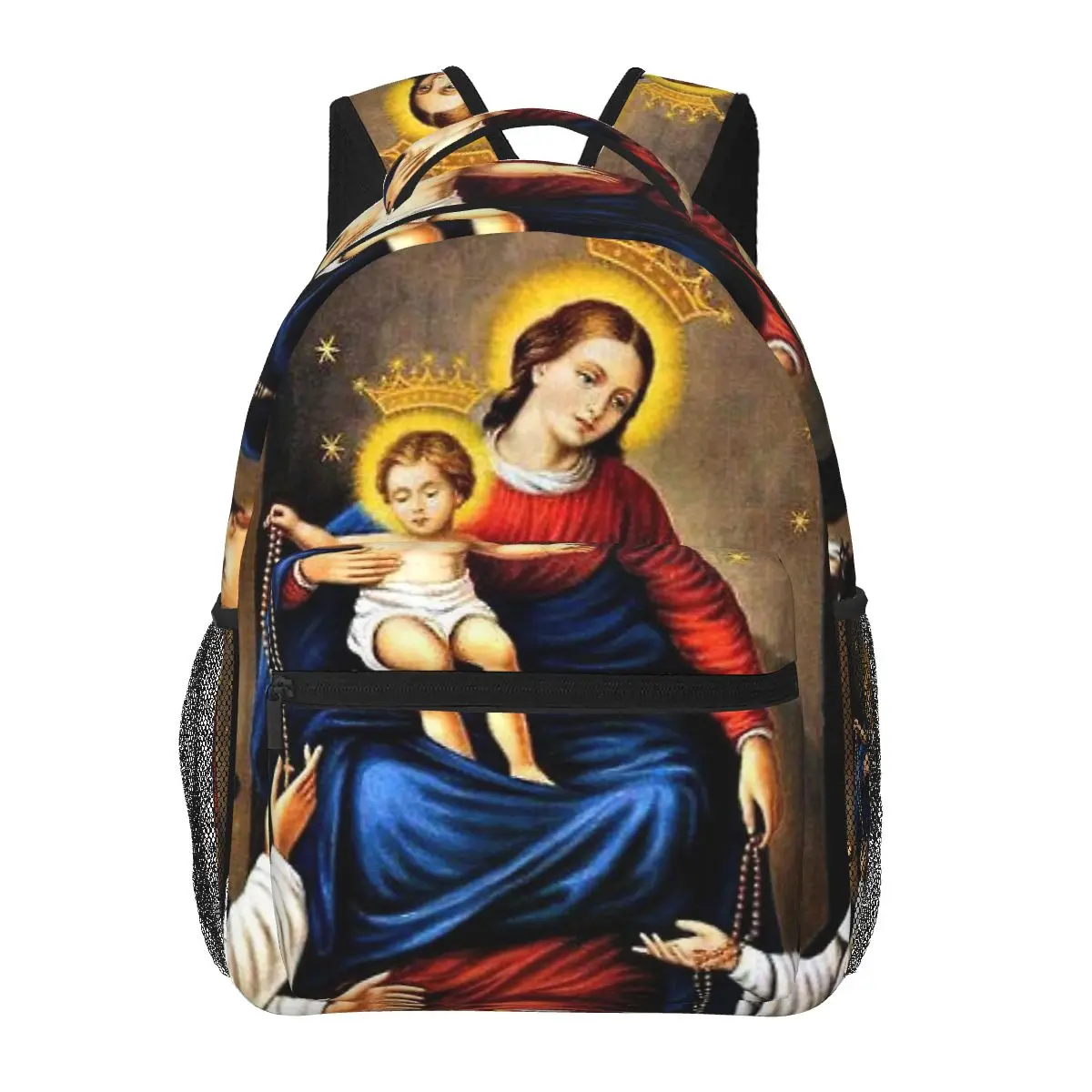 

Our Lady Of The Rosary, Virgin Mary, Rosary Backpack for Girls Boys Travel RucksackBackpacks for Teenage school bag