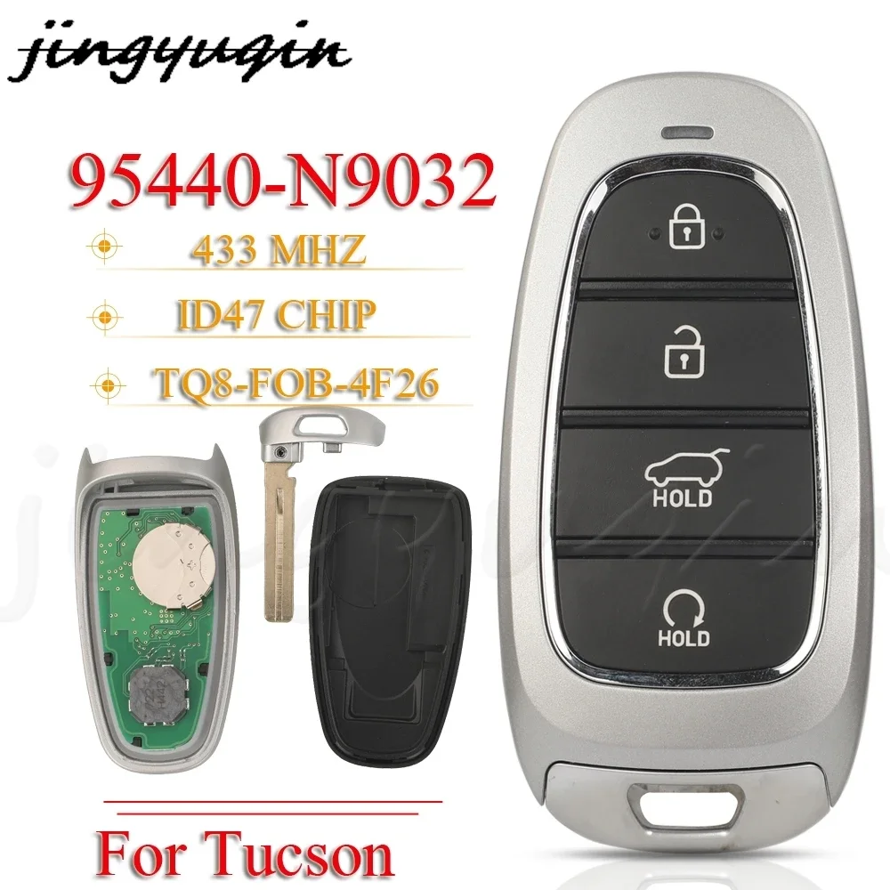 

JYQ 95440-N9032 TQ8-FOB-4F26 4B умный дистанционный Автомобильный ключ 433 МГц HITAG 3 ID47 чип для Hyundai Tucson 2022 автоматический БЕСКЛЮЧЕВОЙ контроллер