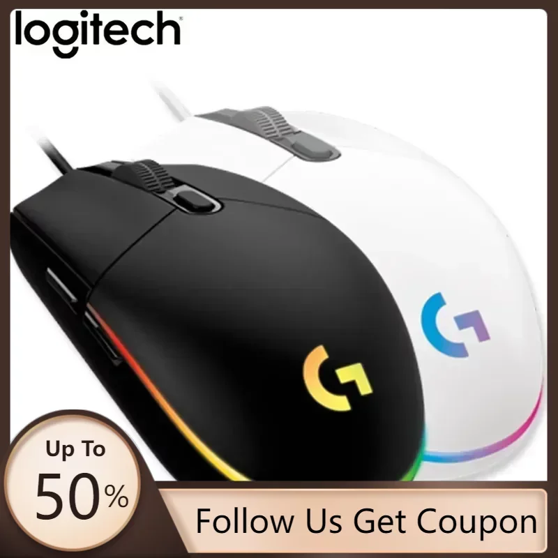 Logitech G102 Wired Gaming Mouse RGB USB For PC Laptop Computer Ergonmic Mouse Gamer Mechanica Side Button/G304 Wireless