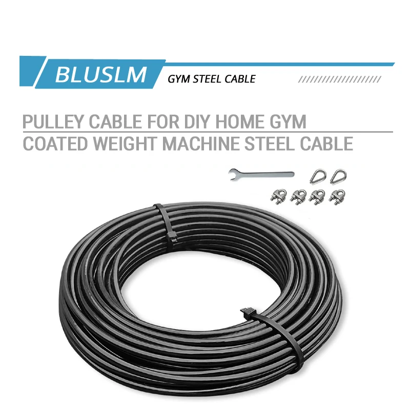 5mm TPU Coated Steel Replacement Cable - Heavy Duty Fitness Pulley System Accessories for Home Gym Weight Machines