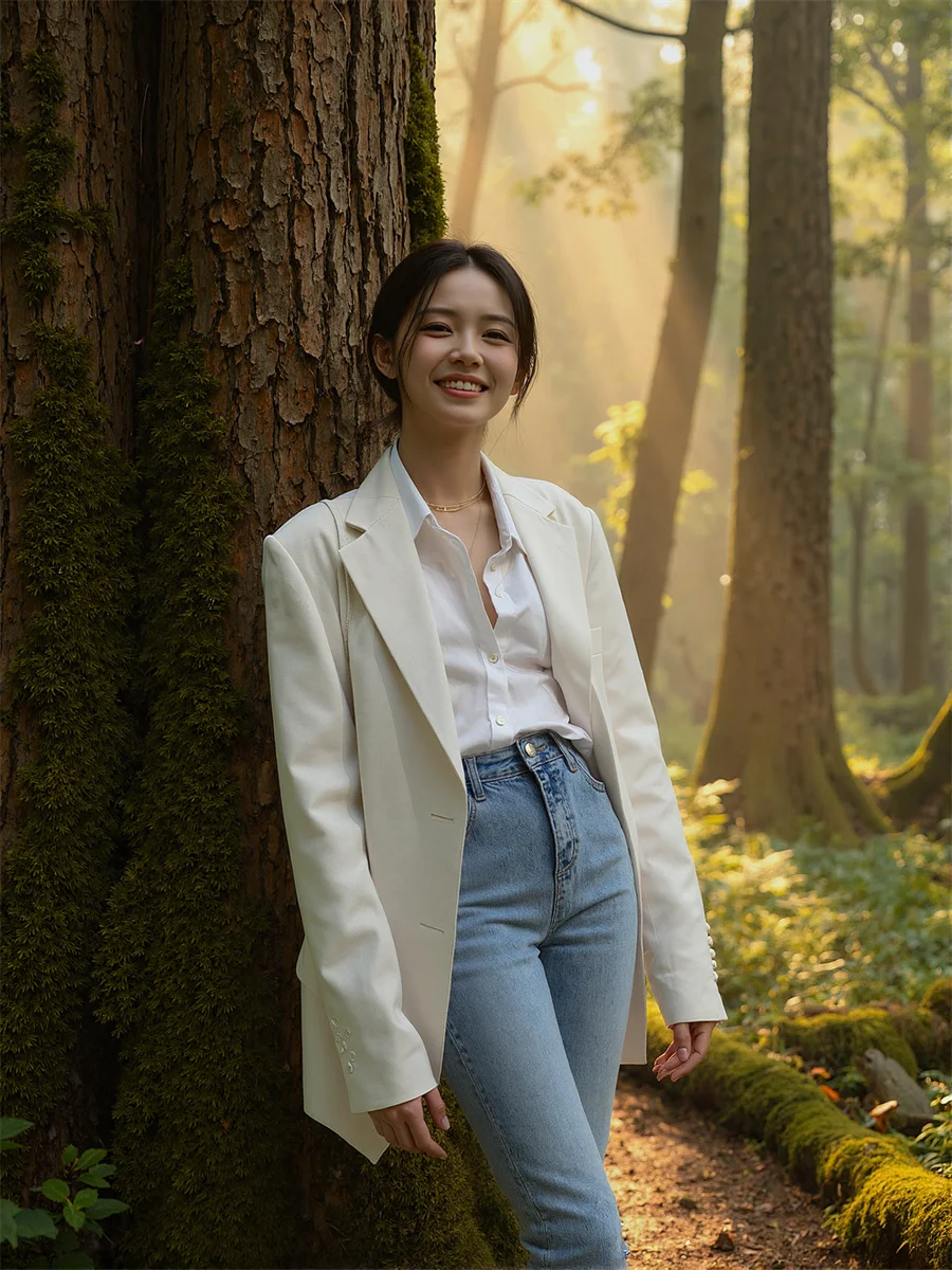 

Black White French Sleeves V-Neck Office Lady Work Cropped Coat Chic Notched Collar Business Lapel Stylish Loose Wear Outwear