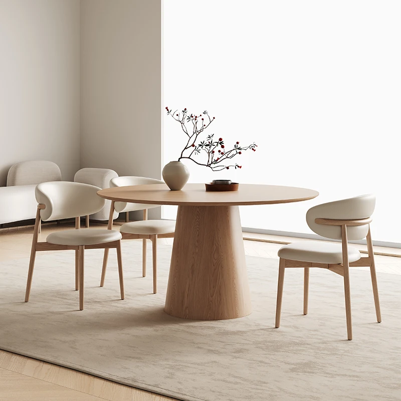 Nordic Design Table Solid Wood Senior Beautiful Delicate Spacious Household Dining Table Round Cafe Mesa Comedor Home Furniture