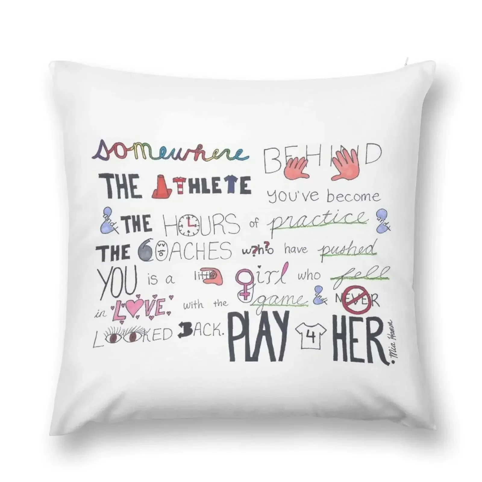 Mia Hamm Quote Art Throw Pillow ornamental pillows Pillow Covers Decorative pillow