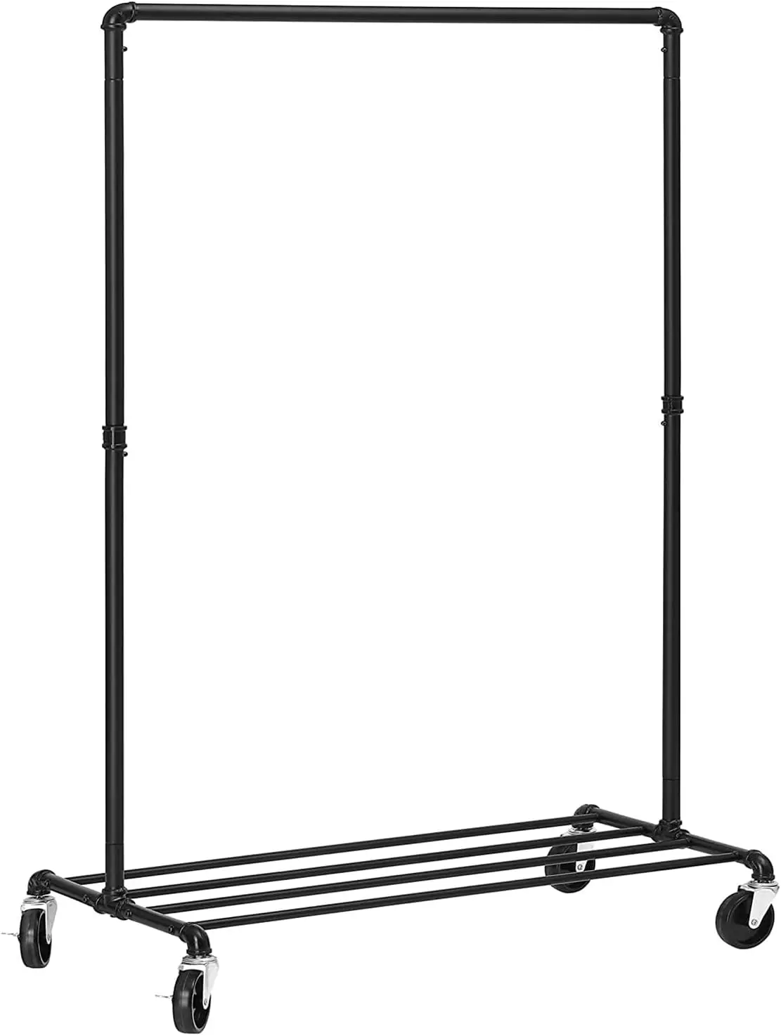 Clothing Rack on Wheels, Heavy-Duty Garment Rack, Holds 198 lb, Industrial Design, Coat Stand with 1 Hanging Rail