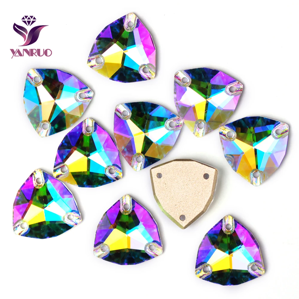 YANRUO 3272 Trilliant Sew on Rhinestones Crystal AB Strass Sewing for Clothing Dress Flatback Decoration