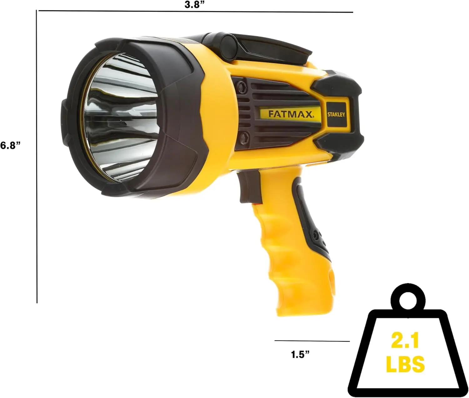 Rechargeable 2200 Lumen Ultra Bright LED Spotlight Flashlight with USB Charger and Stand