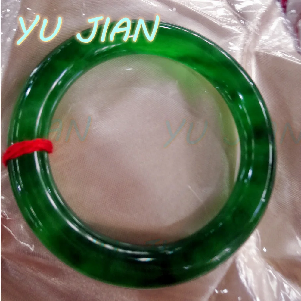 New Natural Myanmar Grade A High Ice Floating Green Flower Bangle Jadeite Handring Emerald Jade Bracelet Delicate Scarce Jewelry