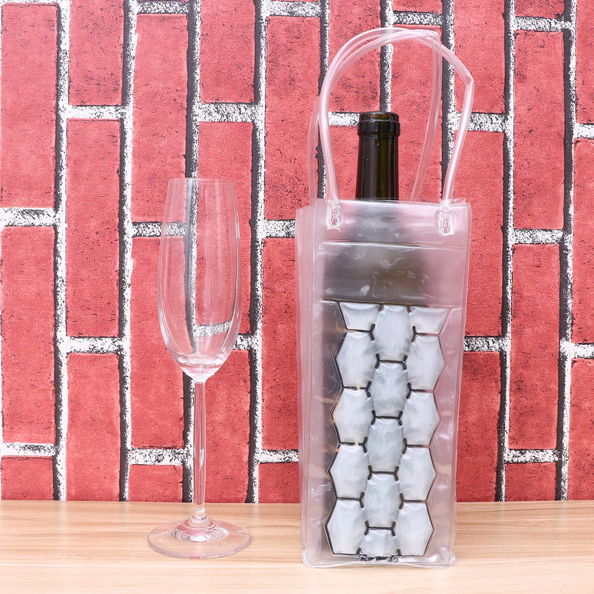 

750 ML Wine Cooler Bag Ice Two Sides Bottle Freezer Cooling Carrier Gel Travel Pouch