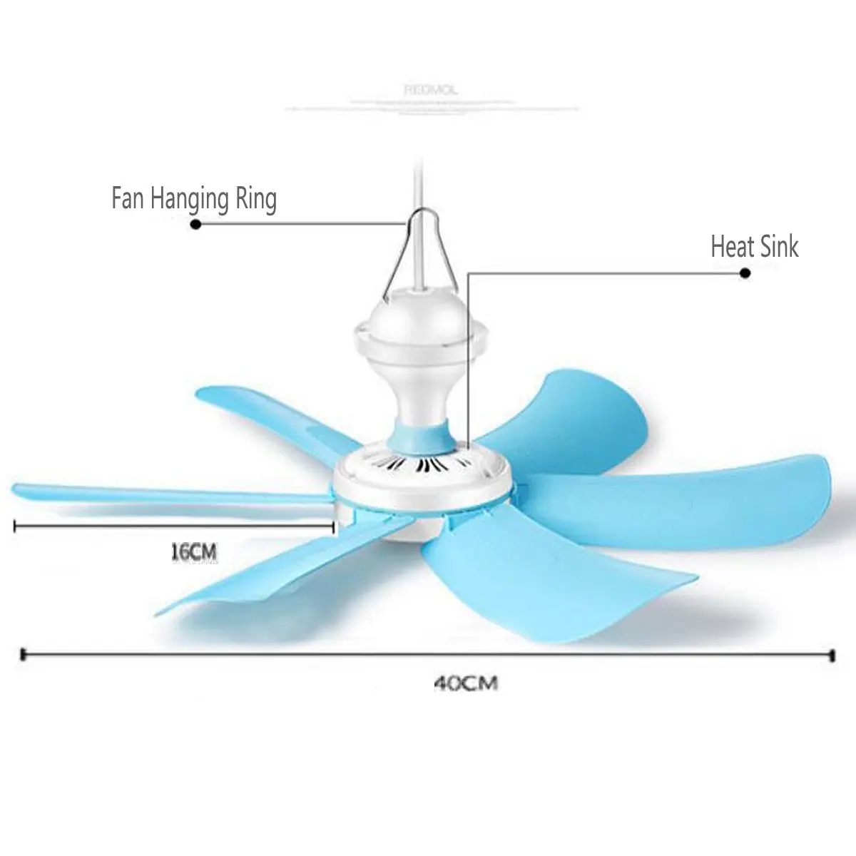 8W Silent Plastic 6 Leaves Turn Mini breeze Ceiling Fan 40CM Hanging Electric Fan Student Ceiling Fans Soft Wind Household 220V