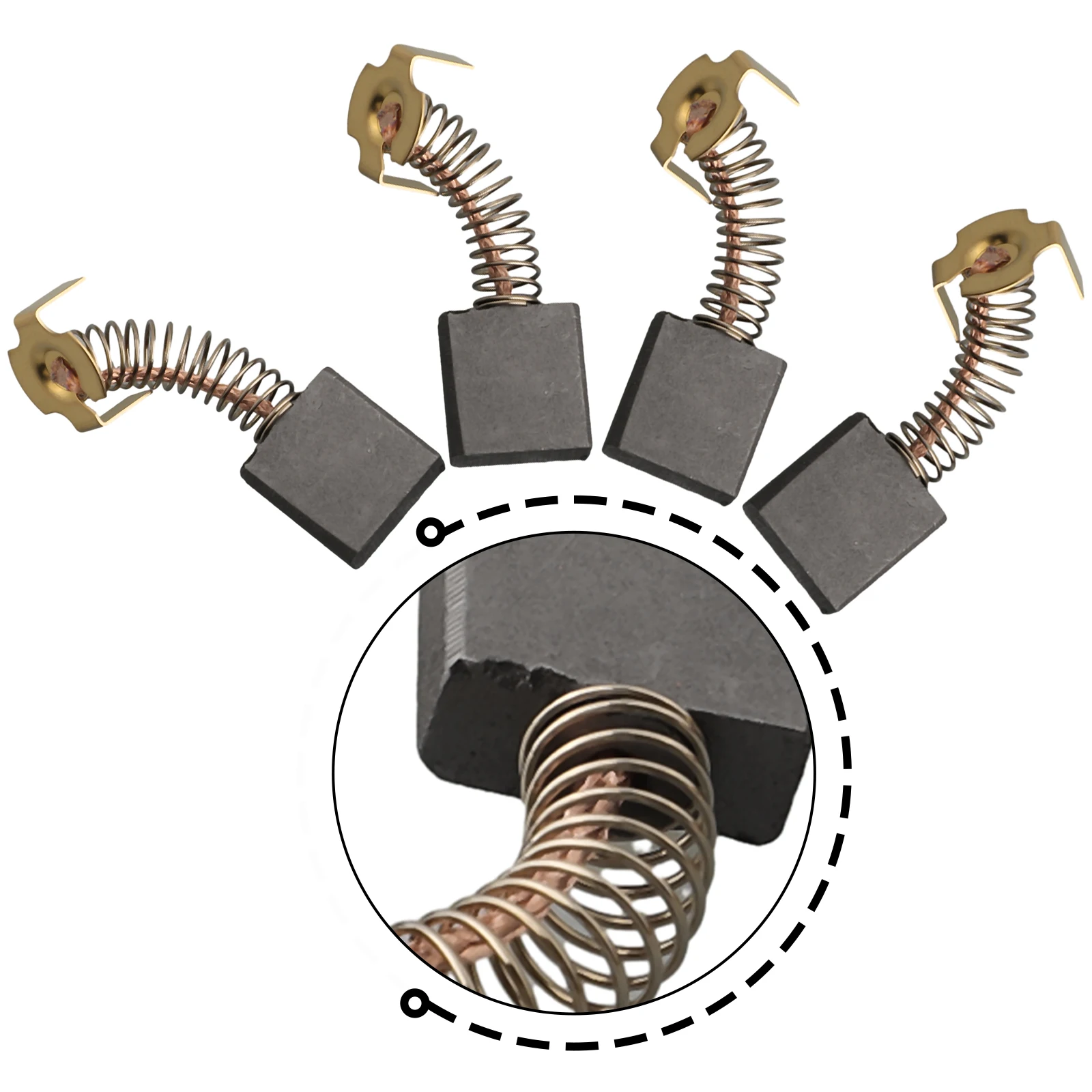 4pcs Carbon Motor Brushes 7*17*17.8mm For R4510 R45101 MS1250 MS12501 MS12500 MS1250LZ MS1250LZ1 MS1290LZA TS2400LS TS2410LS