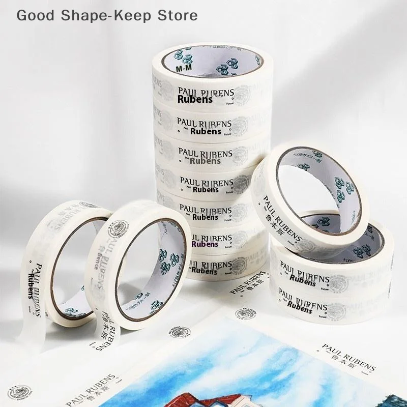 1PC Rubens Watercolor Masking Tape 25mmx20m Lakban untuk Sketsa Lukisan Cat Minyak Seniman Washi Tape Fiksasi Sketsa Lakban Tanpa Jejak