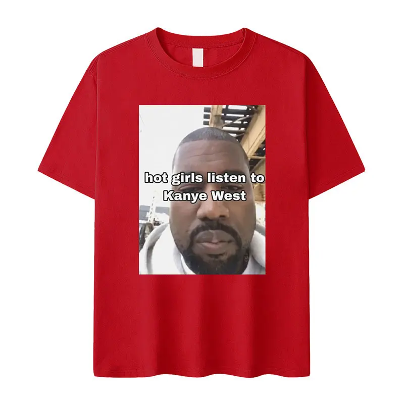 Funny Kanye West Meme Graphic T Shirt Men\'s Hip Hop Retro Fashion Short Sleeve T-shirts 100% Cotton Oversized T-shirt Streetwear