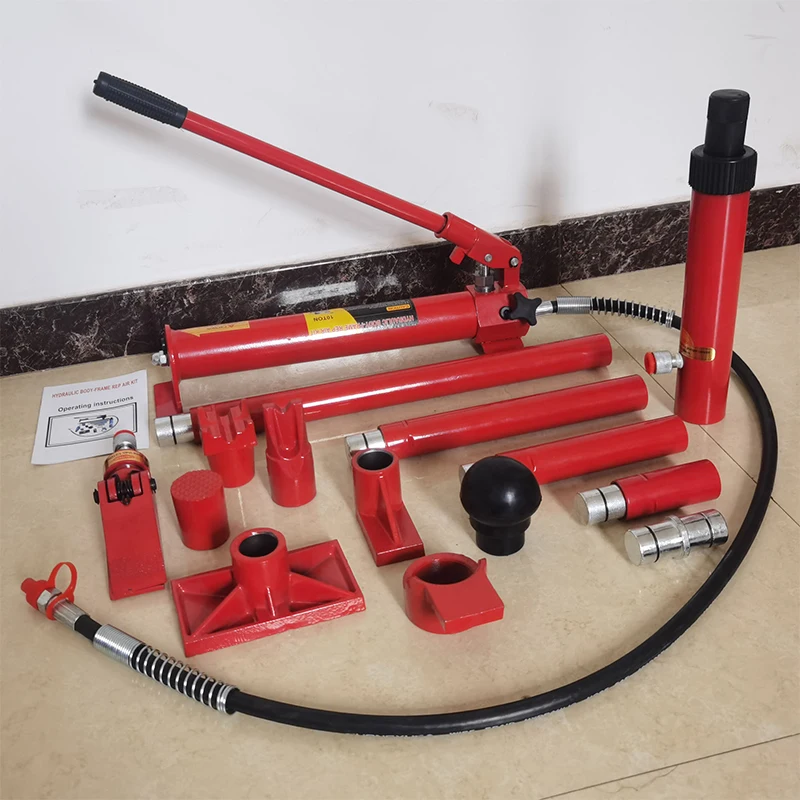 10 Ton Porta Power Hydraulic Jack Car Repair Tools Autobody Frame Repair Kit for Loadhandler Truck Bed Unloader Farm