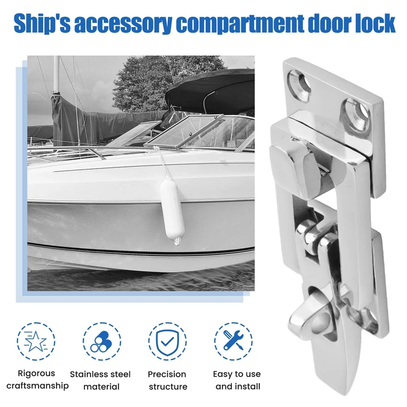 316 Stainless Steel Marine Boat Door Lock Latch Catch Anti-Rattle Fastener Clamp 70Mm Marine Hardware