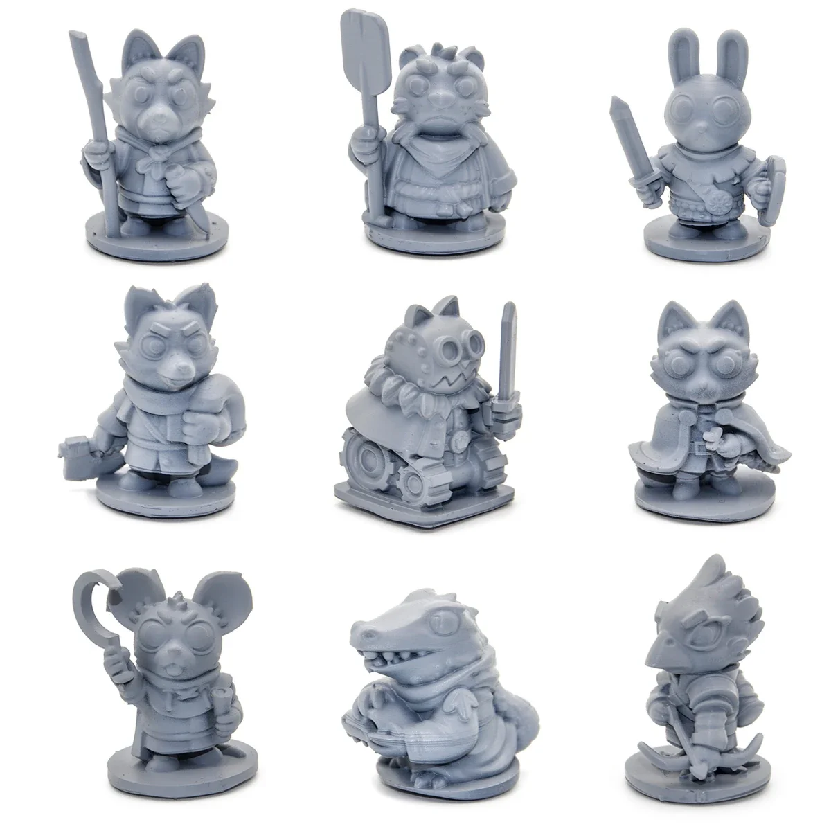 3d print Root TRPG  board game token characters lizard Cat alliance Eagle Ranger Chamber of Commerce rabbit fox rat miniatures