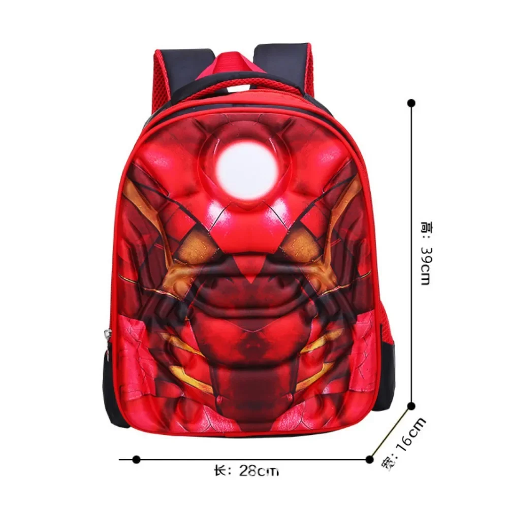 Marvel Spider Man Iron Man Kids Backpack Hero Series Fashionable Comfortable Trendy Safety Reflection 3D Hard Shell School Bags