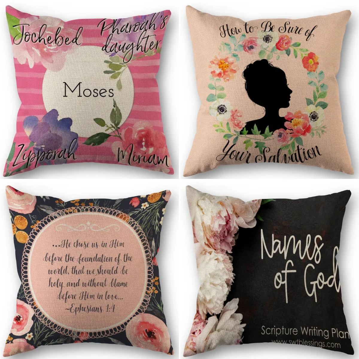 Custom Bible Verse Pillowcase 45X45cm Wedding Decorative Pillow Cover Eco-Friendly Square Cotton Linen Fabric Pillow Case 0826