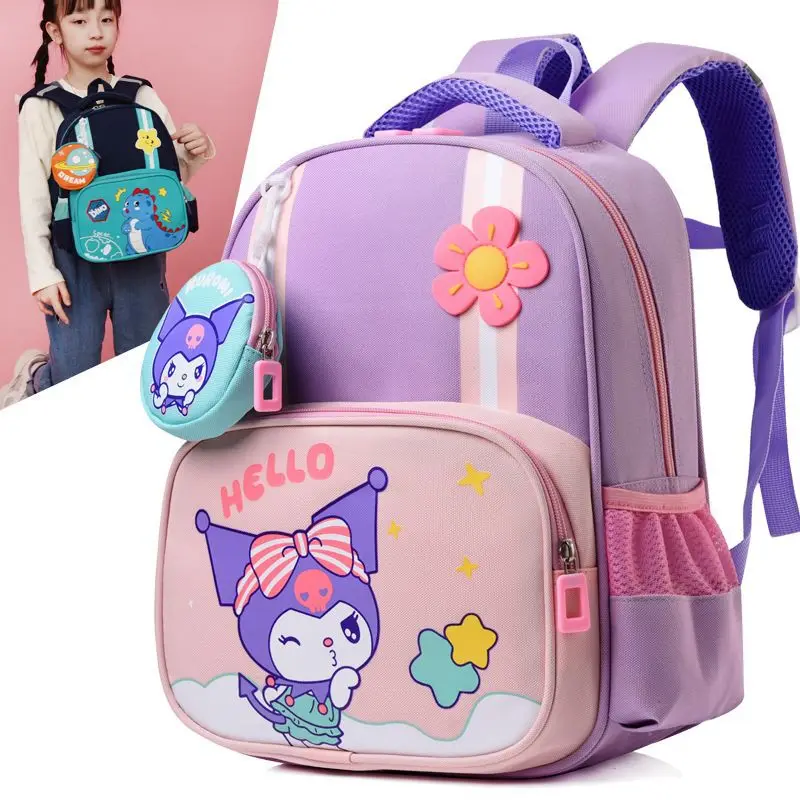 Bonito novo sanrio kuromi mochila para meninas dos desenhos animados rosa princesa sacos de escola jardim infância mochila infantil presente escolar
