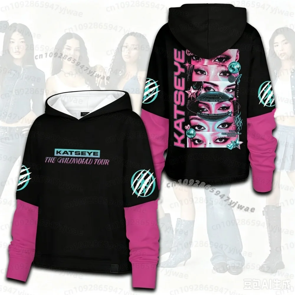 2026 Autumn Women Winter Bold Katseye The Wild world Tour Pink Pop  Hoodie Gift for  Manon Sophia Fans Men Women Hoodies