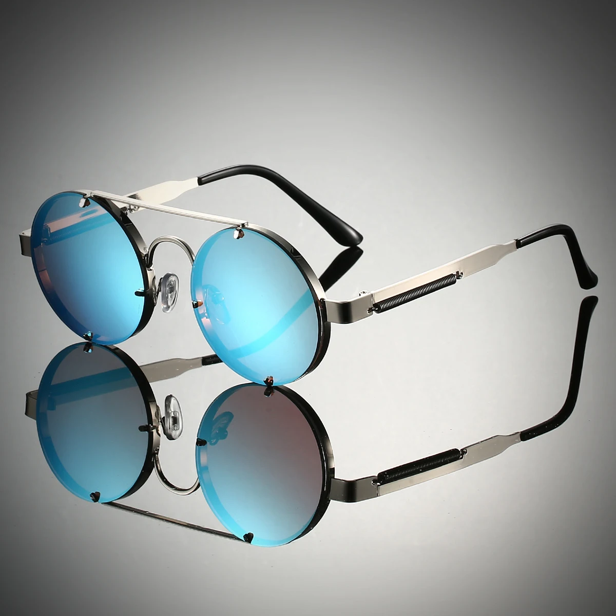 KAMMPT Vintage-Sonnenbrille, rund, für Herren, modisch, Punk, Outdoor, lässig, für Damen, 2025, neu in trendiger Markendesign-Dekor-Sonnenbrille