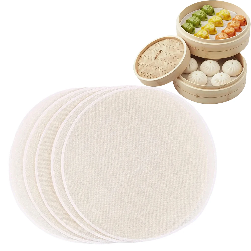Round Cotton Steamer Cloth 32cm/ 12.6in Non-stick Pure Cotto