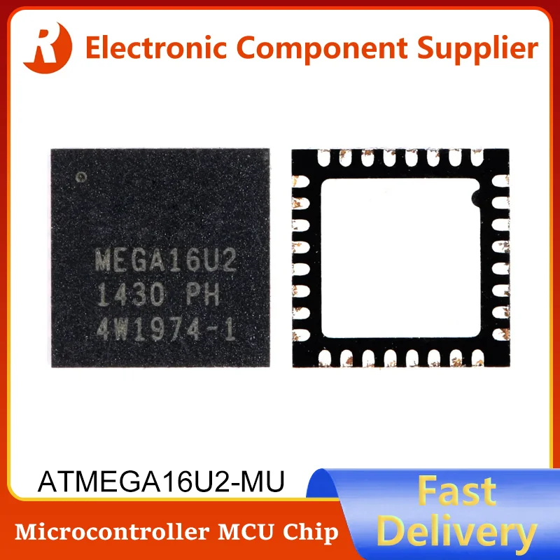 

5Pcs ATMEGA16U2 ATMEGA16U2-MU MEGA16U2 ATMEGA 100% Brand New Original 16KB QFN-32 8-bit Microcontroller MCU Chip Controller