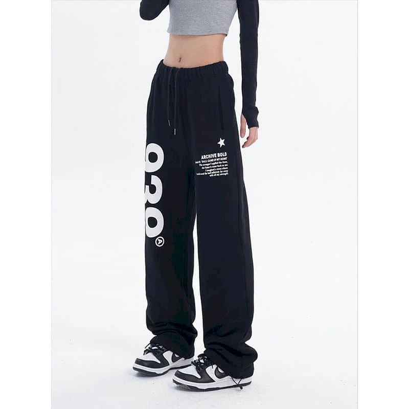 Hip Hop Broek Damesbroek Losse High Street Streetwear Vrouwen Harajuku Legging Mode Y2k Vintage Elastische Volledige Lengte Broek