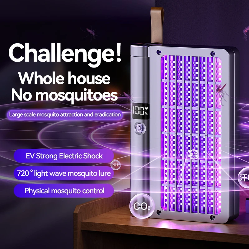 4 en 1 claqueta de mosquitos eléctrica descarga eléctrica plegable rotativa lámpara automática para atrapar mosquitos claqueta de mosquitos