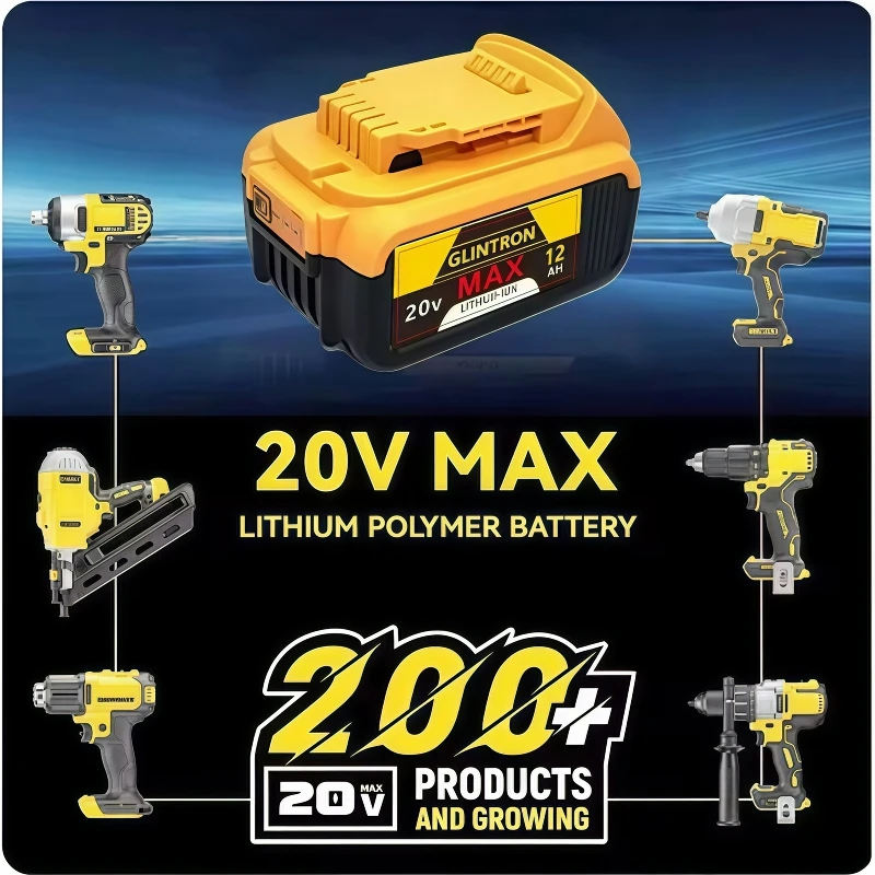 Náhradní baterie 8Ah/10Ah pro DeWalt 20V 21700 DCB200 kompatibilní s baterií pro nářadí DeWalt 18V/20V - náhled 4