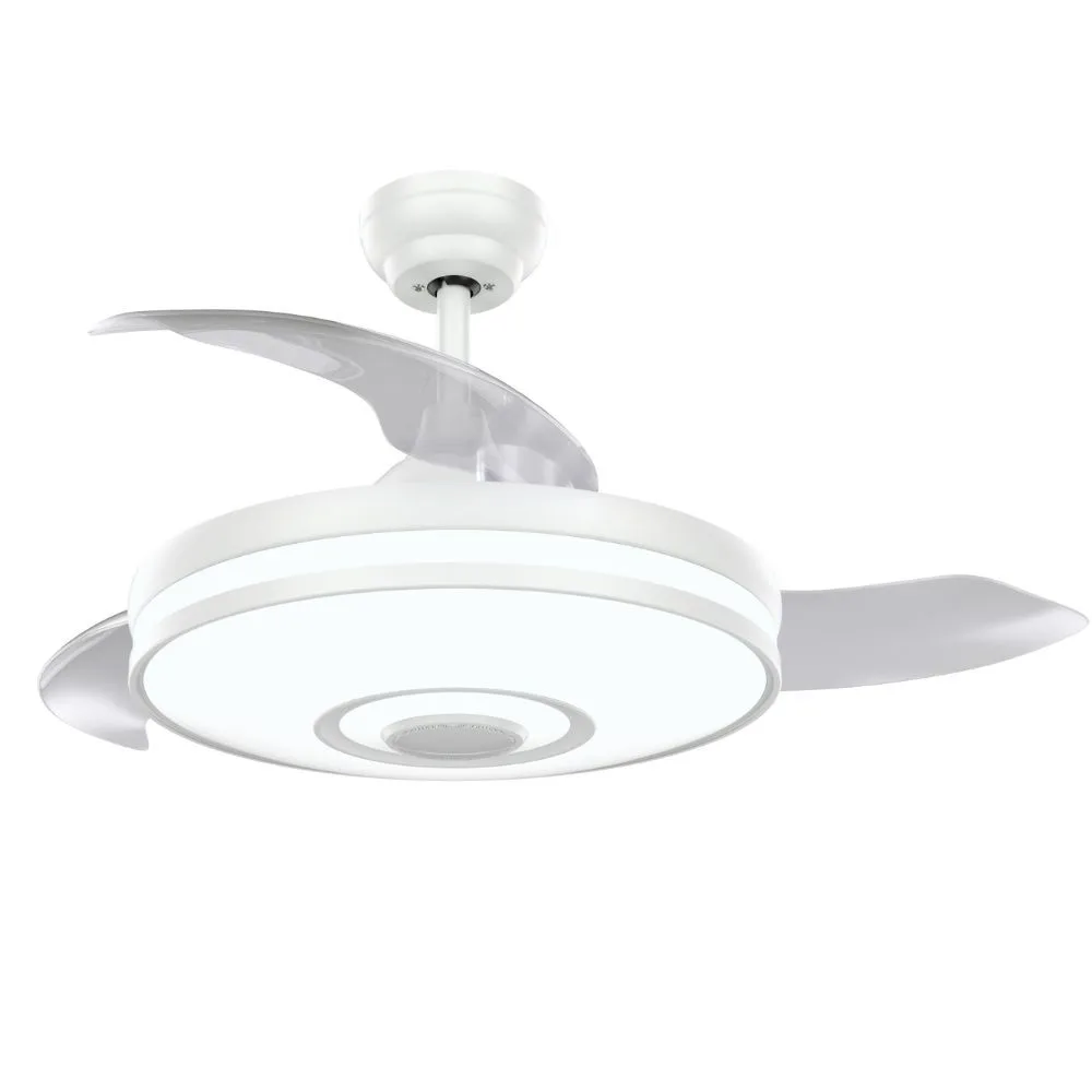 Akunadecor – Ventilador Dc Melody Musical Blanco App Led Rgb Colores Y Temporizador Akunadecor