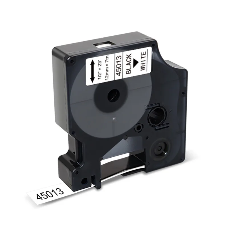 

Лента D1 12 мм 45013 для кассеты Dymo Black On White 45013 1/2 дюйма для DYMO LabelManager 100 150 160 200 250 210D 260P 280 360D 420P