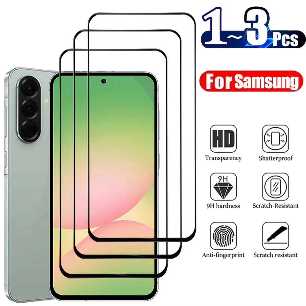 

3-1Pcs HD Tempered Glass For Samsung A26 A25 A24 A23 A56 A55 A54 A53 A36 A35 A34 A33 A16 A15 A14 A06 A05 S25 Ultra S24 S23 Plus