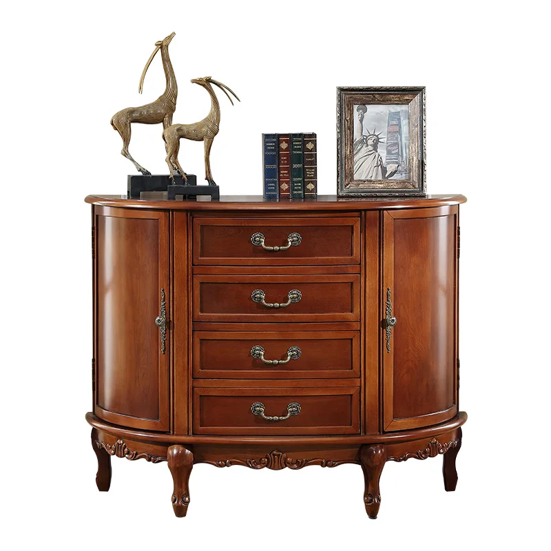 furniture American solid wood dining side cabinet European style foyer cabinet suitable for  Style decoration