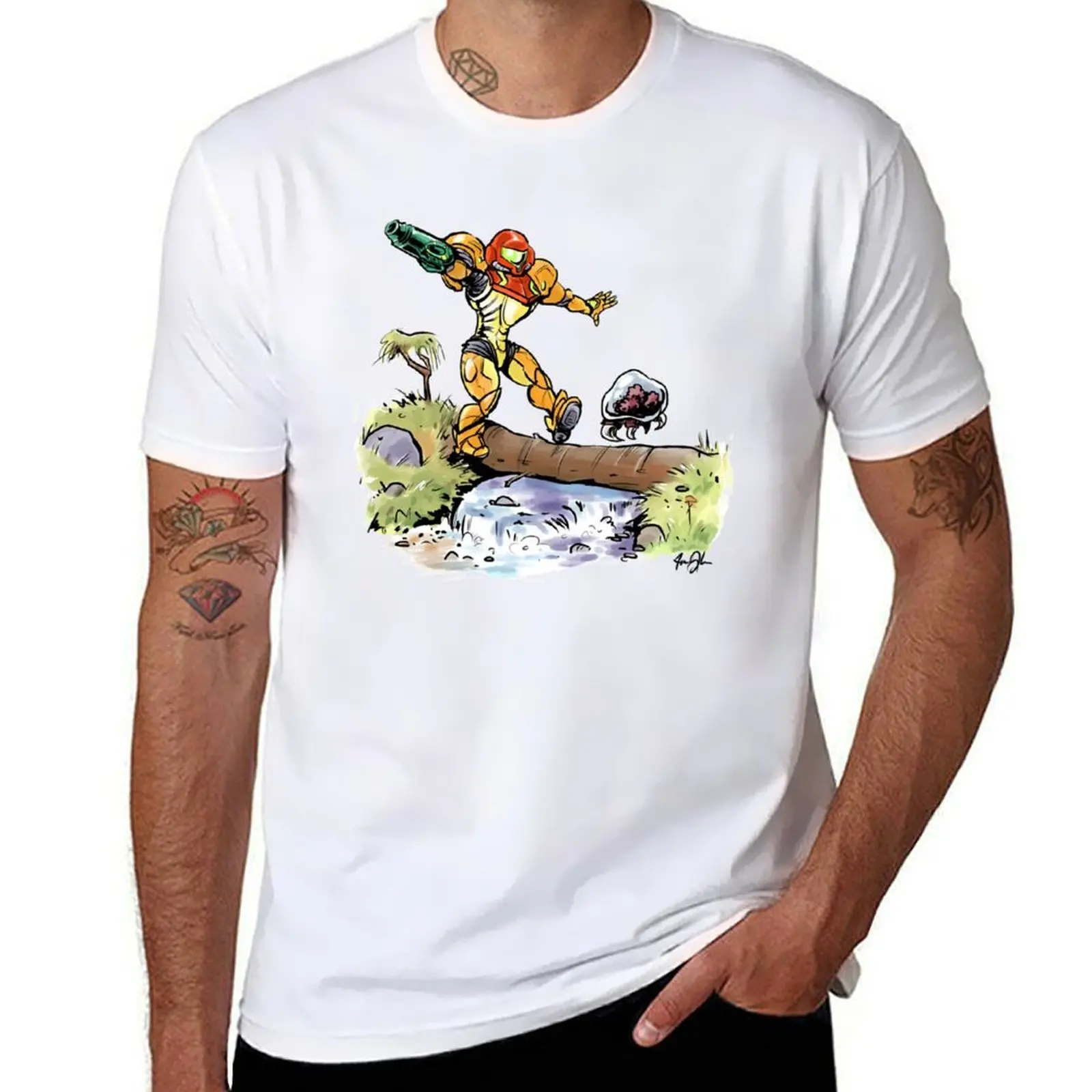 

Samus and Metroid T-Shirt man t shirt cotton high quality t shirts for man slim fit T-Shirt