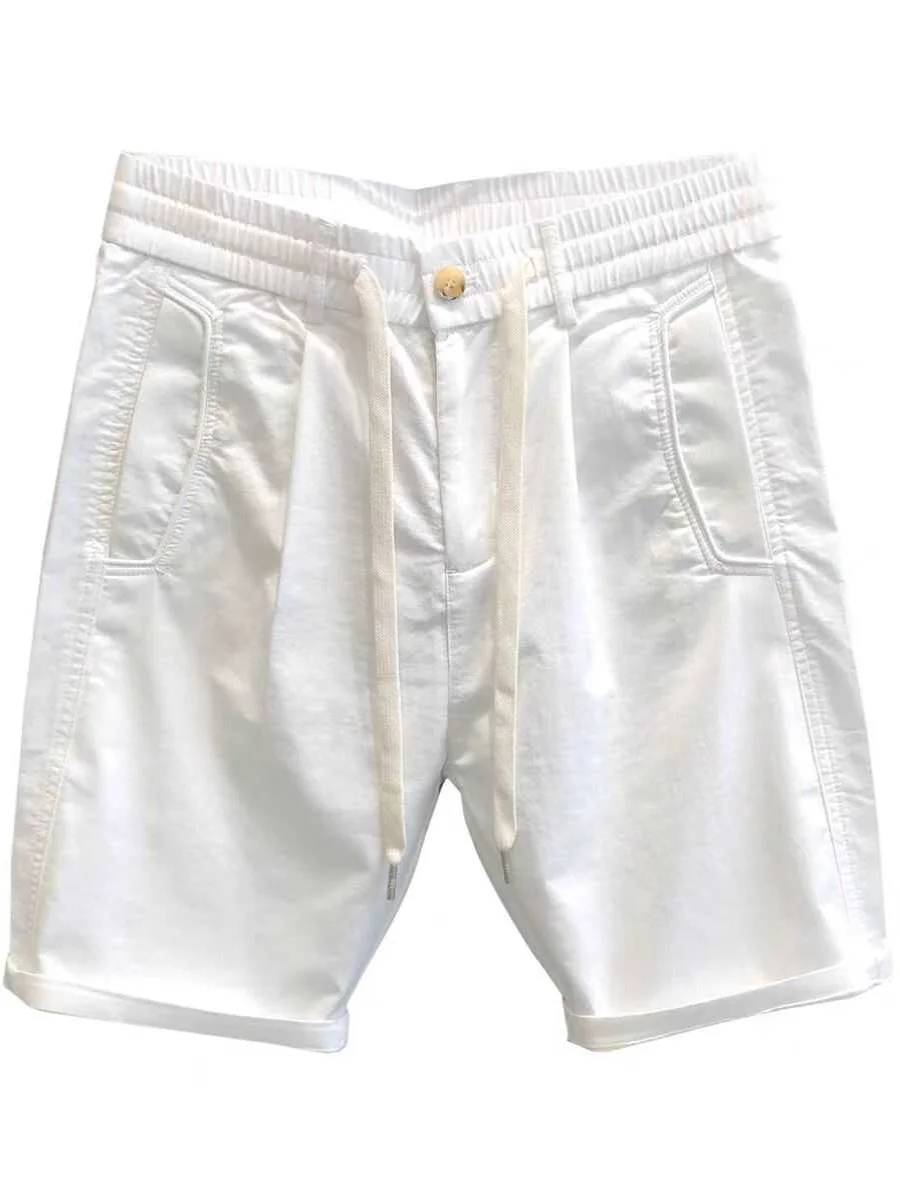 Pantaloni ort casual a gamba dritta da uomo Colore puro Lunghezza cinque quarti Pantaloni estivi comodi e comodi alla moda