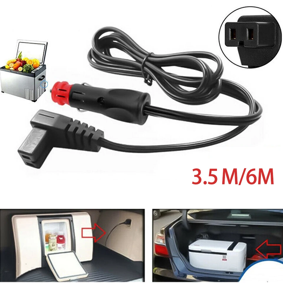 3.5/6M Car Fridge Cigarette Cable Cooler Charging Car Cigarette Lighter Adapter 12V Car Fridge Heater Extension Cable