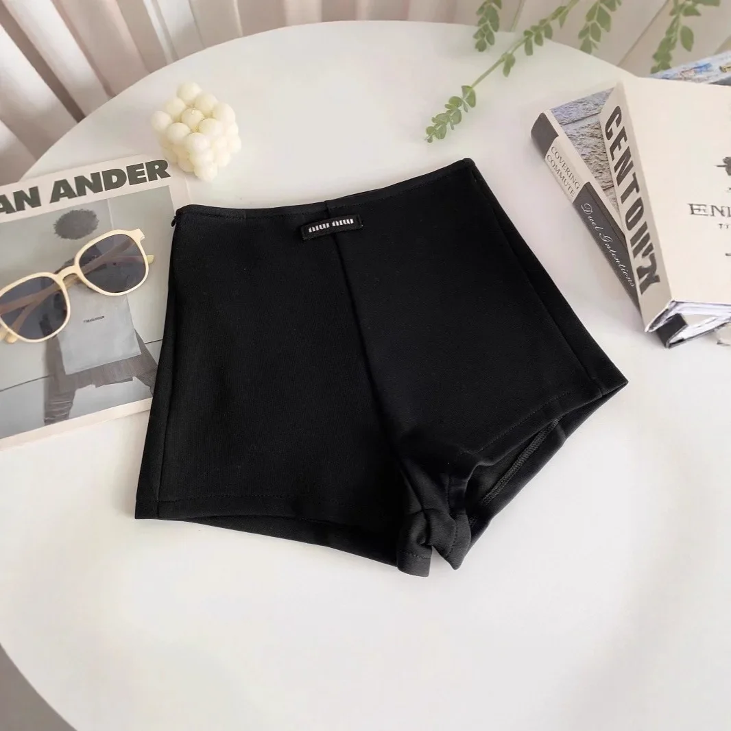 Modische kurze Hosen mit hoher Taille für Damen, sportliche Yoga-Hose, enge Passform, Po-bedeckung, Basisschicht, Hotpants, reine Farbe, Sportbekleidung