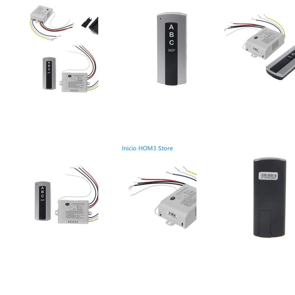 A5YD 220V 3-way Wireless Light Switch&Receiver for LED Bulbs Ceiling Lights Lamps
