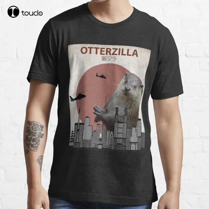 New Otterzilla - Giant Otter Monster T-Shirt Cotton Men Tee Shirt Custom Aldult Teen Unisex Digital Printing Tee Shirts