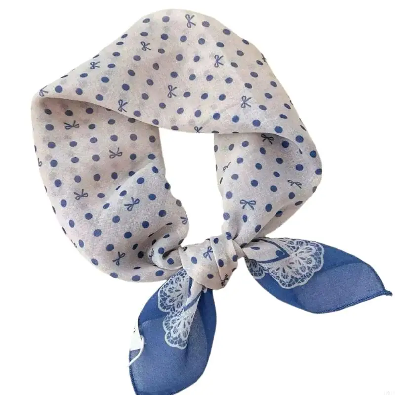 

Dot Linen Cotton Scarf for Women French Headwear Summer Lightweight Fashion Accessory