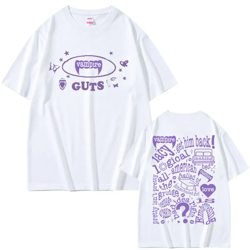 

Vampire Guts 2024 World Tour Concert Cover Graphic T-shirts Unisex 100% Cotton Oversized Tshirt Men Women Fahsion Y2K Streetwear